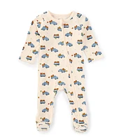 Mud Pie Baby Boys Newborn-9 Months Long Sleeve Pumpkin Truck Footie Coverall