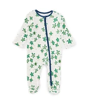 Mud Pie Baby Boys Newborn-9 Months Long Sleeve Turtle Tracks Waffle-Knit Footie Coverall