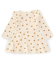 Mud Pie Baby Girls 12-18 Months Long Sleeve Pumpkin-Printed Fit & Flare Dress