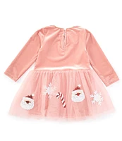 Mud Pie Baby Girls 12 Months-3T Long Sleeve Christmas-Theme Velvet/Mesh Tutu Dress