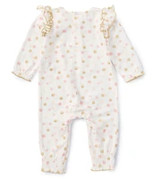 Mud Pie Baby Girls 3-12 Months Long Sleeve Dotted Coverall