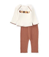 Mud Pie Baby Girls 3-12 Months Long Sleeve Thanksgiving-Theme Tunic Top & Solid Leggings Set