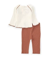 Mud Pie Baby Girls 3-12 Months Long Sleeve Thanksgiving-Theme Tunic Top & Solid Leggings Set