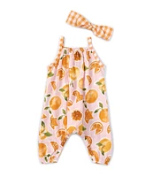 Mud Pie Baby Girls 3-12 Months Sleeveless Printed Gauze Coverall