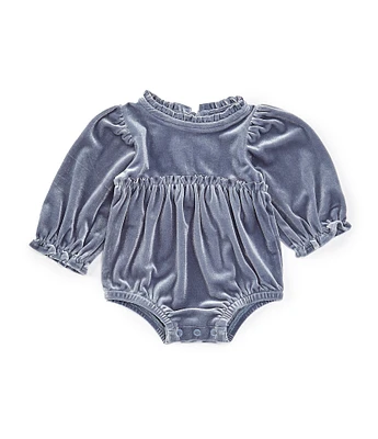 Mud Pie Baby Girls Newborn-3 Months Velvet Mockneck Long Sleeve Bubble