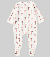 Mud Pie Baby Girls Newborn-9 Months Long Sleeve Christmas Candy Cane Coverall