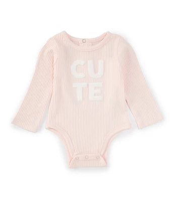 Mud Pie Baby Girls Newborn-9 Months Long-Sleeve Cute Interlock Bodysuit