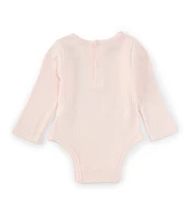 Mud Pie Baby Girls Newborn-9 Months Long-Sleeve Cute Interlock Bodysuit