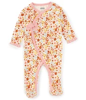 Mud Pie Baby Girls Newborn-9 Months Long-Sleeve Floral-Printed Footie Coverall