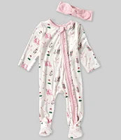 Mud Pie Baby Girls Newborn-9 Months Long Sleeve Golf-Theme-Printed Footie Coverall