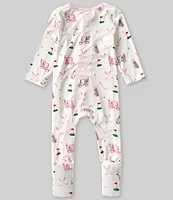 Mud Pie Baby Girls Newborn-9 Months Long Sleeve Golf-Theme-Printed Footie Coverall