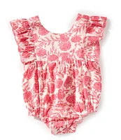 Mud Pie Baby Girls Newborn-9 Months Sleeveless Floral-Printed Voile Bodysuit