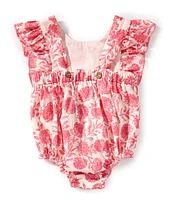 Mud Pie Baby Girls Newborn-9 Months Sleeveless Floral-Printed Voile Bodysuit