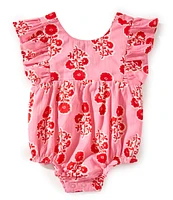 Mud Pie Baby Girls Newborn-9 Months Sleeveless Floral Voile Print Bodysuit