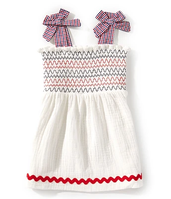 Mud Pie Baby Girls/Little Girls 12 Months-5 Sleeveless Americana Gauze Fit-And-Flare Dress
