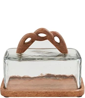 Mud Pie Braided Handle Butter Cloche