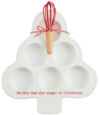 Mud Pie Ceramic Tree Muffin Pan Set