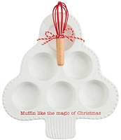 Mud Pie Ceramic Tree Muffin Pan Set