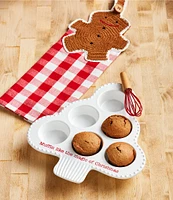 Mud Pie Ceramic Tree Muffin Pan Set