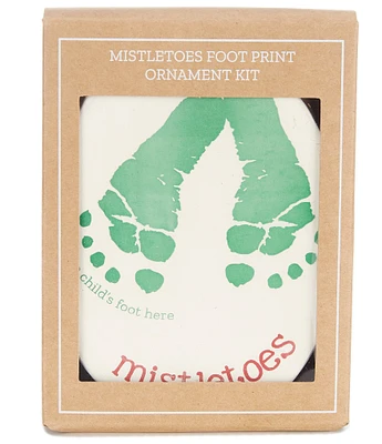 Mud Pie Christmas Mistletoe Footprint Ornament