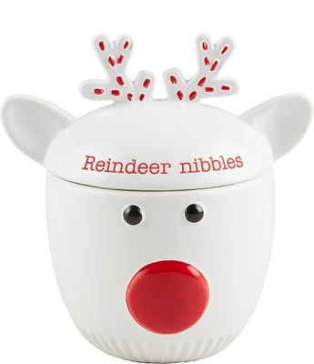 Mud Pie Circa Collection Reindeer Nibbles Small Candy Jar