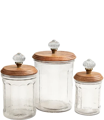 Mud Pie Circa Glass Door Knob Canister Set