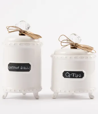 Mud Pie Circa Knob & Chalkboard Footed Canister