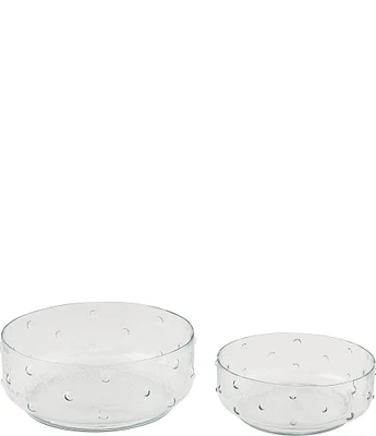 Mud Pie Classic Home Hobnail Glass Bowl Set