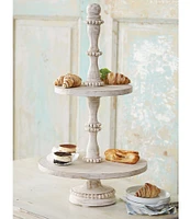 Mud Pie Classic Tall Beaded Tiered Server