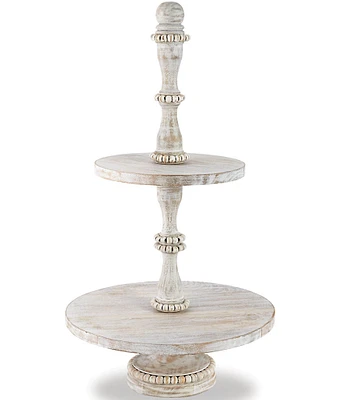 Mud Pie Classic Tall Beaded Tiered Server