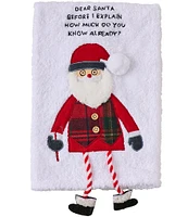 Mud Pie Dear Santa Dangle Leg Decorative Terry Hand Towel