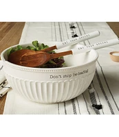 Mud Pie Don't Stop Be Leafing Salad Bowl Set