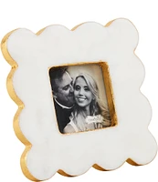 Mud Pie Everyday Entertaining Scalloped Marble Square Picture Frame