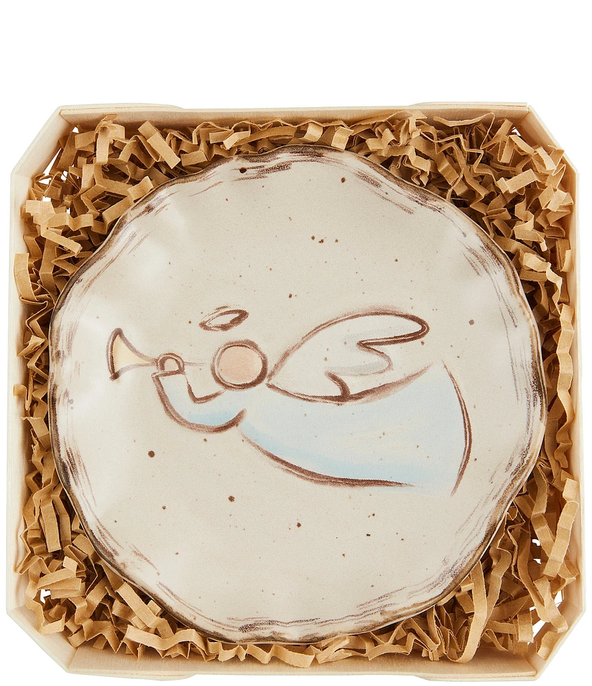 Mud Pie Farmhouse Christmas Angel Trinket Dish