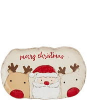 Mud Pie Farmhouse Christmas Santa and Reindeer Platter