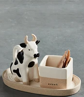 Mud Pie Farmhouse Cow Cream And Sugar Set