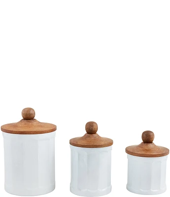 Mud Pie Farmhouse Milk Glass Canister Set