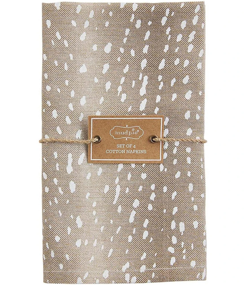 Mud Pie Fawn Print Napkins, Set of 4