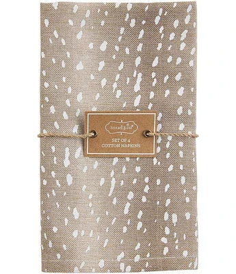 Mud Pie Fawn Print Napkins, Set of 4