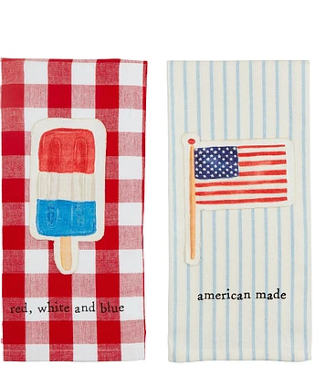 Mud Pie Flag & Popsicle Americana Towels, Set of 2