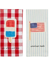 Mud Pie Flag & Popsicle Americana Towels, Set of 2