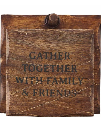 Mud Pie Gather Together Wood Coaster Set