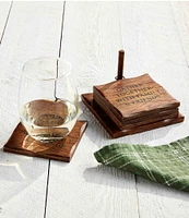 Mud Pie Gather Together Wood Coaster Set