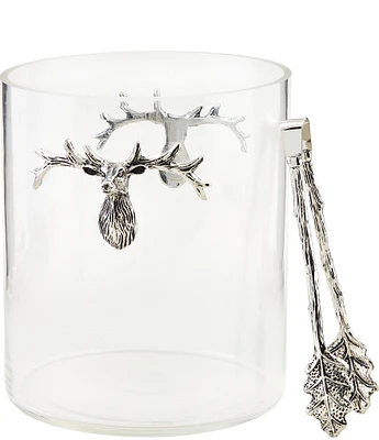 Mud Pie Good Tidings Collection Deer Handle Ice Bucket & Tong Set