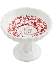 Mud Pie Good Tidings Collection Wreath Pedestal Candy Dish