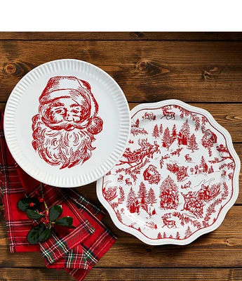 Mud Pie Good Tidings Santa Platter Set