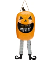 Mud Pie Halloween Collection Happy Haunting Pumpkin Candy Door Hanger