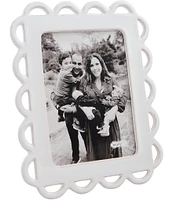 Mud Pie Happy Everything Ceramic Scalloped Glazed Picture Frame