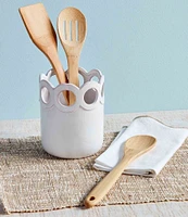 Mud Pie Happy Everything Scallop Utensil Holder