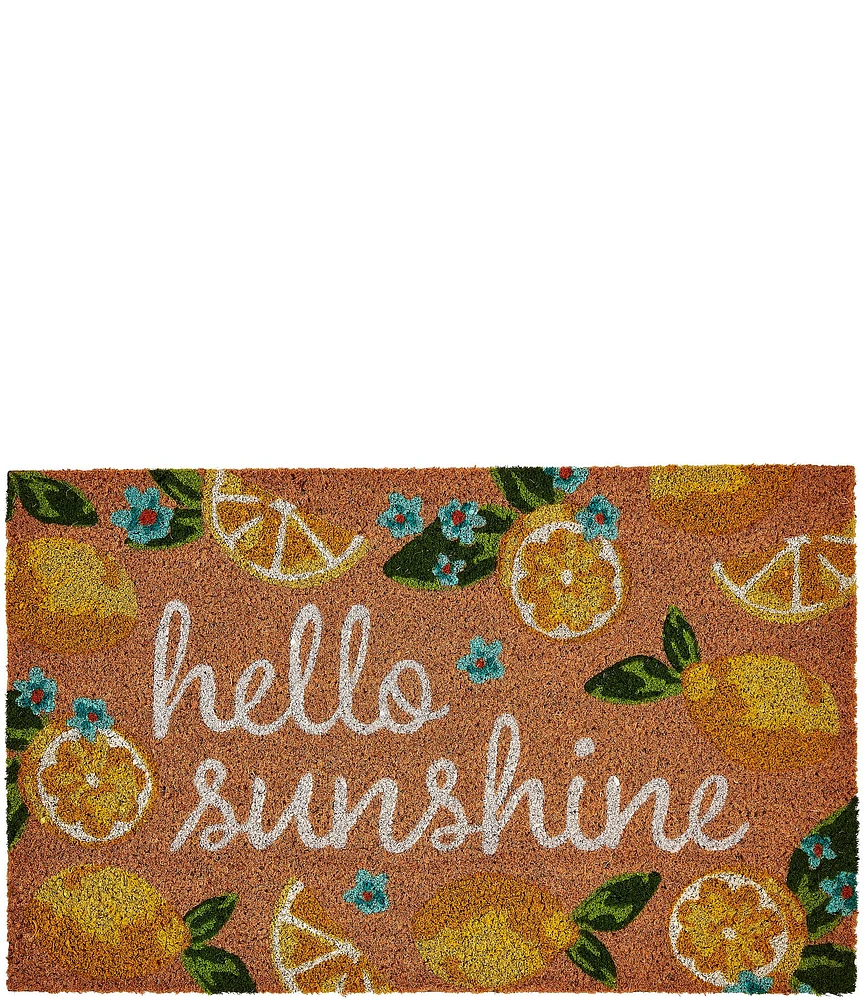 Mud Pie Hello Sunshine Woven Coir Door Mat